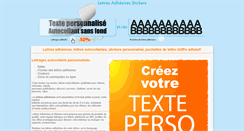 Desktop Screenshot of lettres-adhesives-stickers.com